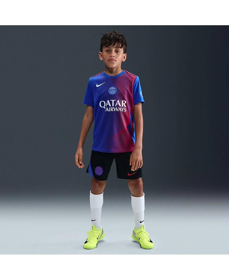 Nike Big Boys and Girls Royal Paris Saint-Germain 2025/26 Third Academy Pro Pre-Match Performance Jersey