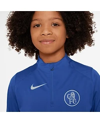 Nike Big Boys and Girls Blue Chelsea 2025/26 Strike Drill Quarter-Zip Long Sleeve Top
