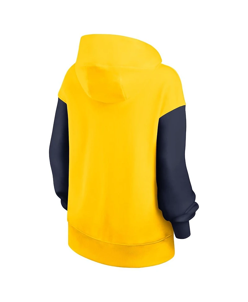 Nike Women's Maize/Navy Michigan Wolverines Oversized Legacy Phoenix Pullover Hoodie