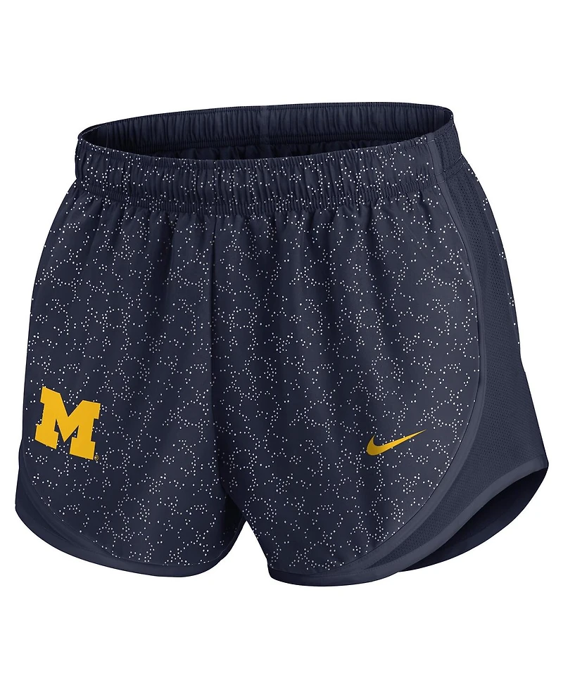 Nike Women's Navy Michigan Wolverines Tempo Pattern Dri-fit Shorts