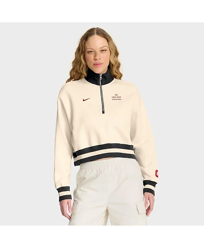 Nike Women's Tan Ohio State Buckeyes Legacy Half-Zip Sweatshirt