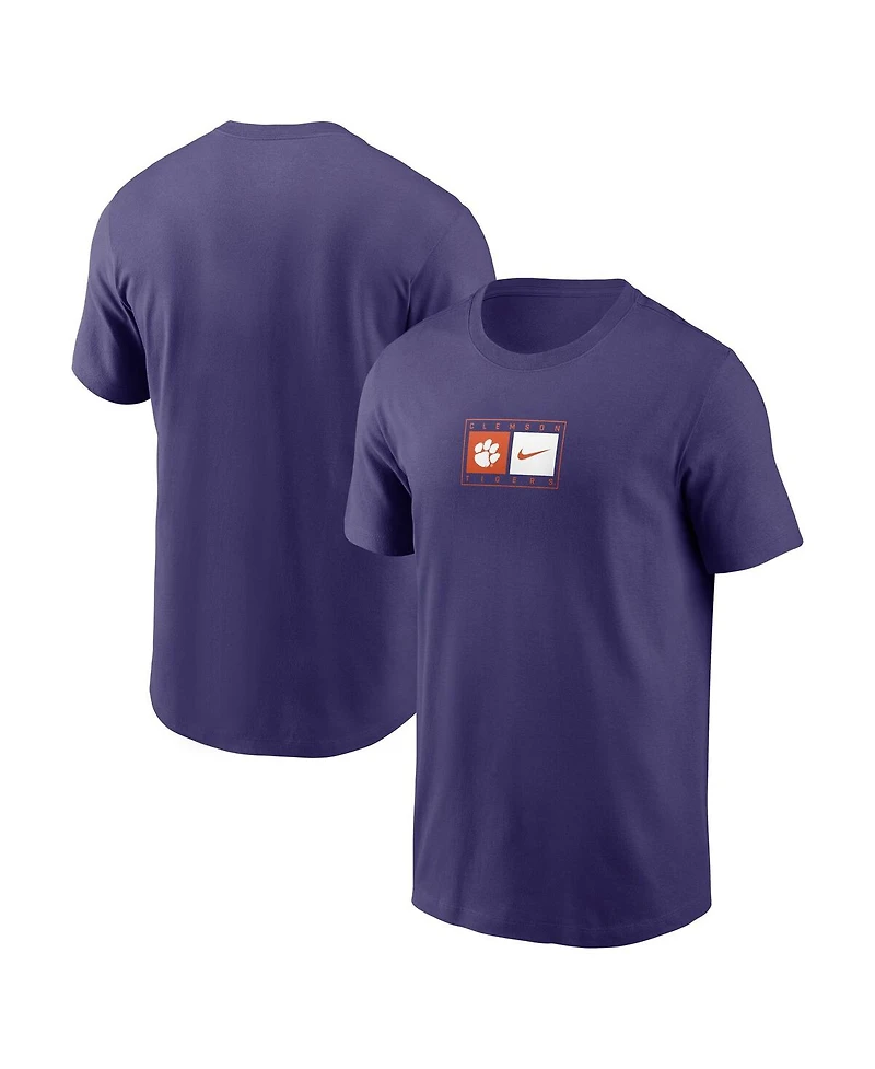 Nike Men's Purple Clemson Tigers Campus Logo Swoosh T-Shirt