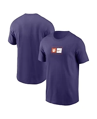 Nike Men's Purple Clemson Tigers Campus Logo Swoosh T-Shirt
