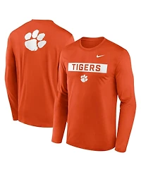 Nike Men's Orange Clemson Tigers Primetime Campus 2-Hit Legend Long Sleeve T-Shirt