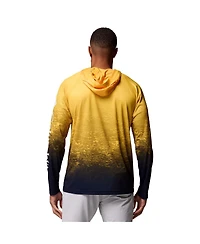 Columbia Men's Maize Michigan Wolverines Pfg Gradient Water Super Terminal Tackle Hoodie Omni-Wick T-Shirt