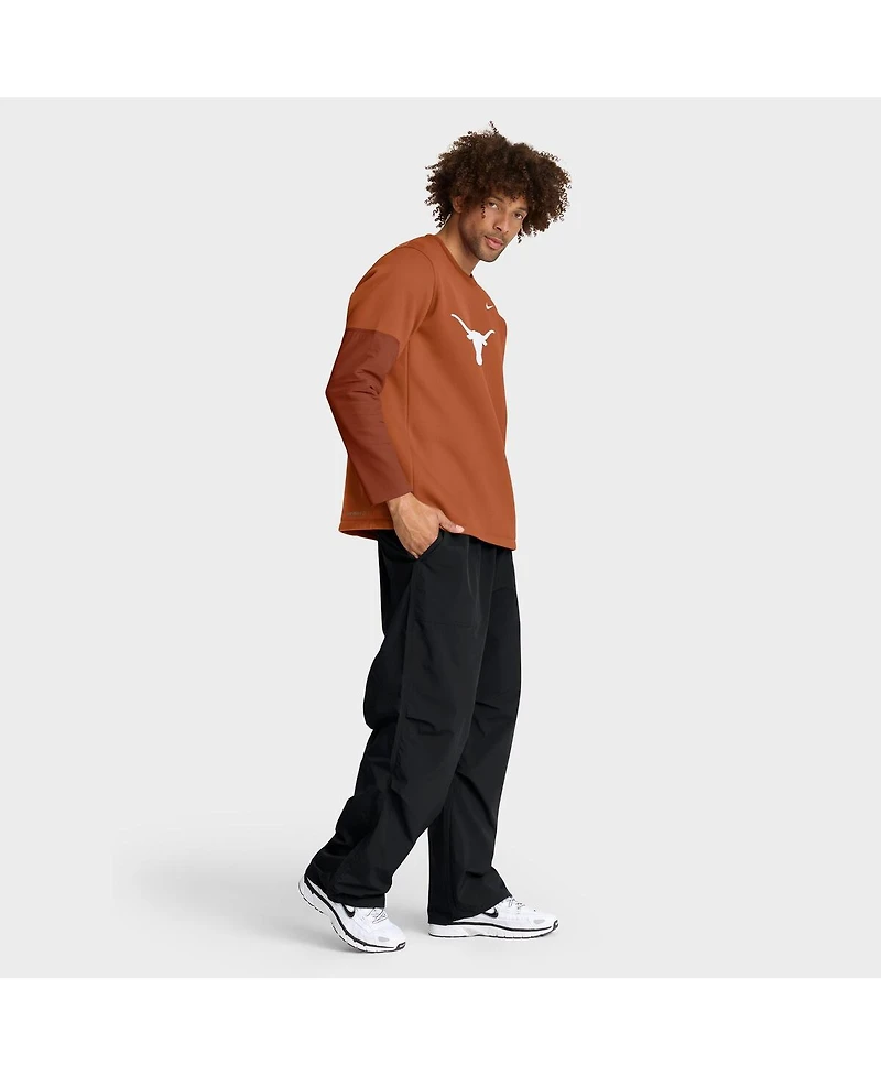 Nike Men's Texas Orange Longhorns 2025 Sideline Coach Performance Long Sleeve T-Shirt