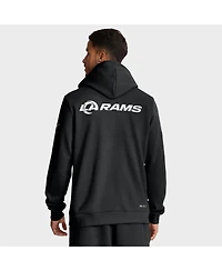 Nike Men's Black Los Angeles Rams Sideline Standard Issue Initial Home Dri-fit Hoodie