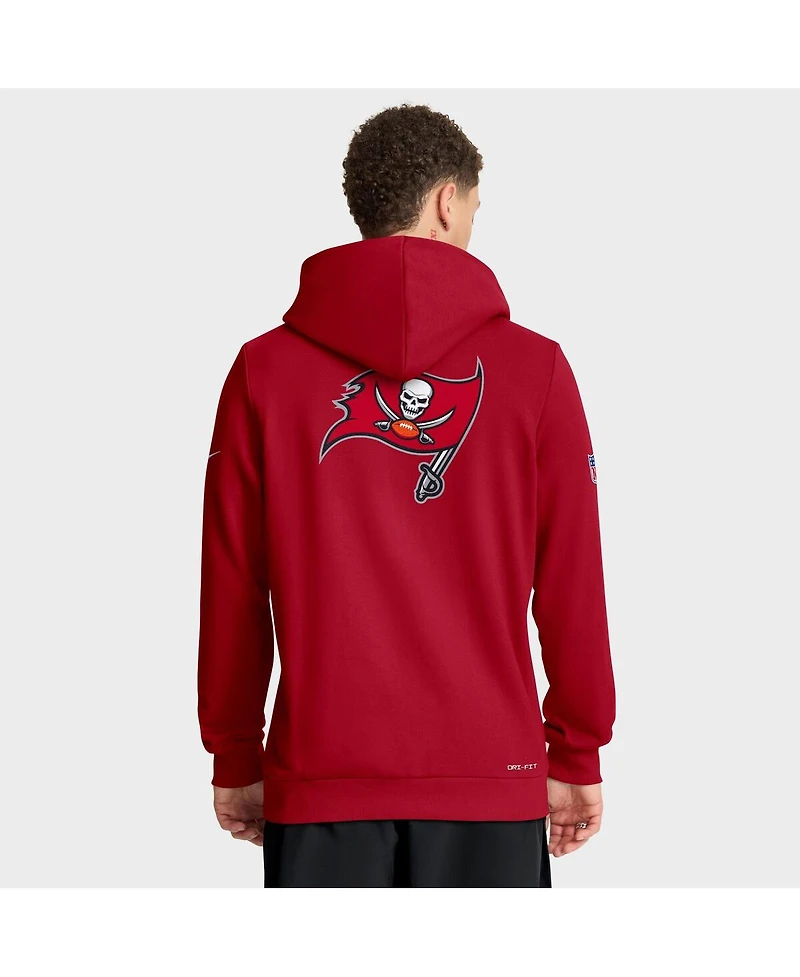 Nike Men's Red Tampa Bay Buccaneers Sideline Standard Issue Utility Player Dri-fit Full-Zip Hoodie