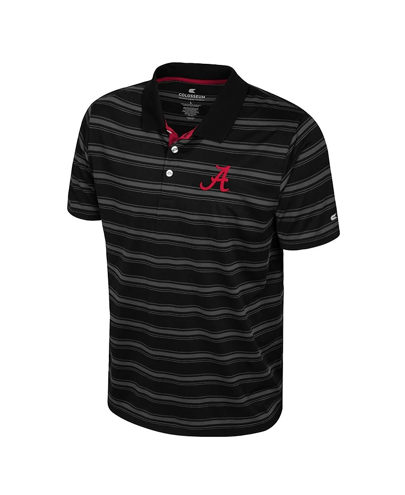 Colosseum Men's Black Alabama Crimson Tide Milk Steak Polo Shirt