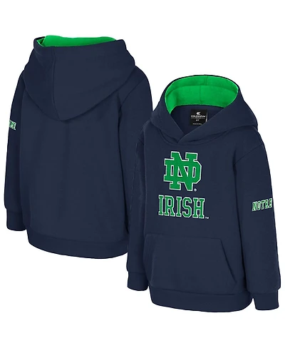 Colosseum Toddler Navy Notre Dame Fighting Irish Big Logo Volume Fleece Pullover Hoodie