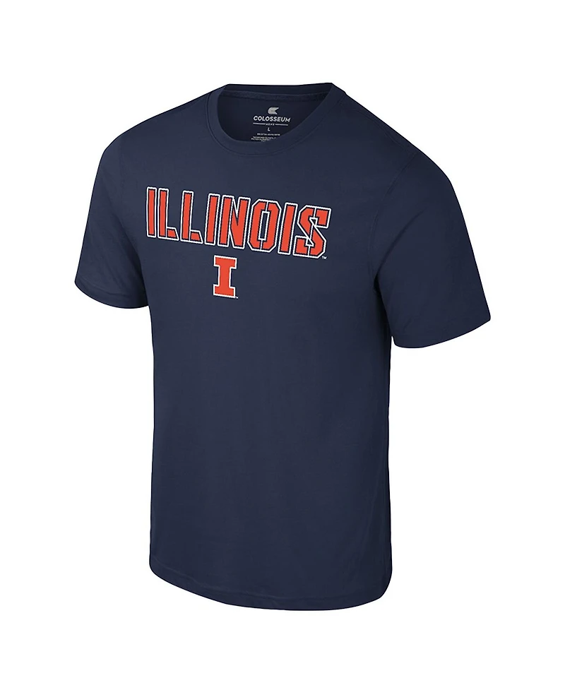 Colosseum Men's Navy Illinois Fighting Illini Color Pop Active Blend T-Shirt