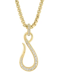 Effy Collection White Zircon Pendant Necklace (3/4 ct. t.w.) in 14k Gold Plated Silver