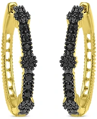 Macy's Black Spinel Earrings (0.668 ct.t.w.) in Sterling Silver