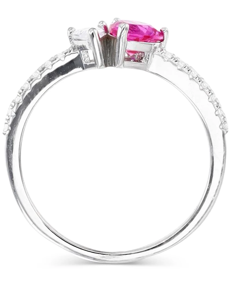 Macy's Ruby (0.55 ct. t.w.) and Cubic Zirconia (0.63 Stone Ring Sterling Silver