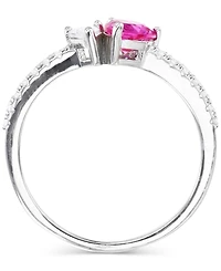 Macy's Ruby (0.55 ct. t.w.) and Cubic Zirconia (0.63 Stone Ring Sterling Silver