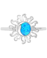 Macy's Sun Shape Opal (0.25 ct. t.w.) Ring Sterling Silver