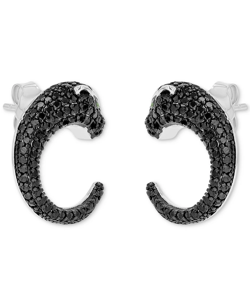 Macy's Black Spinel and Chrome Diopside Earrings (0.01 ct. t.w.) in Sterling Silver