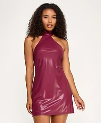 Seni & Cade Juniors' Foil Draped Scarf One-Shoulder Dress