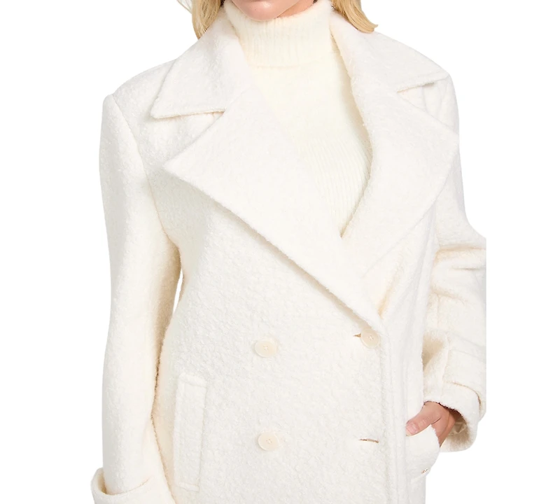 Guess Women's Leona Notch Collar Long Sleeve Peacoat