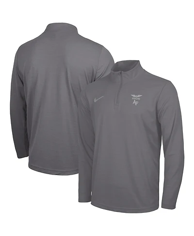 Nike Men's Charcoal Air Force Falcons Apls Fighting Falcon Collection Dri-fit Intensity Quarter-Zip Pullover Sweatshirt