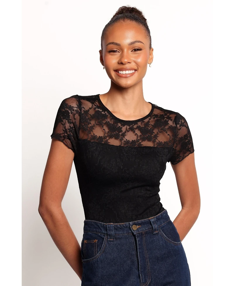 Petal and Pup Women's Ziva Lace Overlay Bodysuit