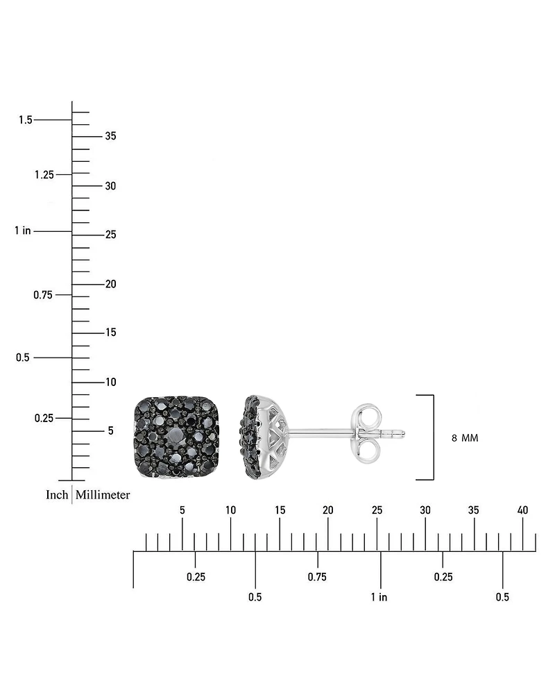 Macy's Black Spinel Stud Earrings (1.02 ct.t.w.) in Sterling Silver