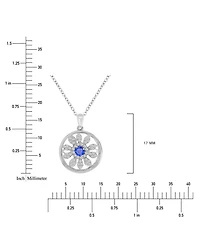 Macy's Diamond Blue Sapphire (0.37 ct. t.w.) and White Sapphire (0.32 ct. t.w.) Necklace in Sterling Silver