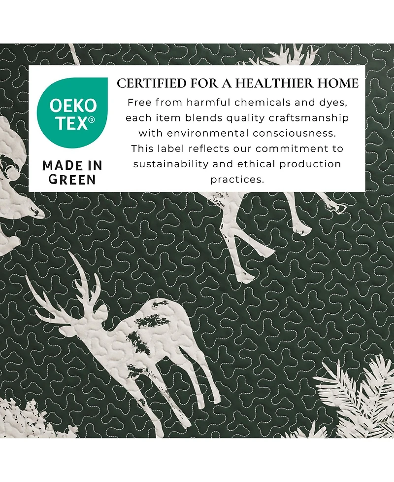 Linery & Co. Deer & Trees Microfiber Quilt Set with Shams