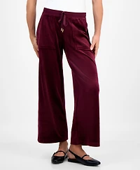 Style & Co Petite Pull-On Wide-Leg Velour Lounge Pants, Macy's Exclusive