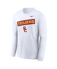 Nike Men's White Usc Trojans Two-Hit Classic Location Long Sleeve T-Shirt