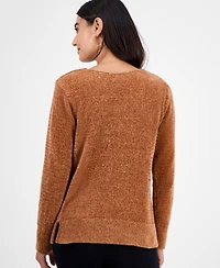 Jm Collection Petite Chenille Cowlneck Sweater, Macy's Exclusive