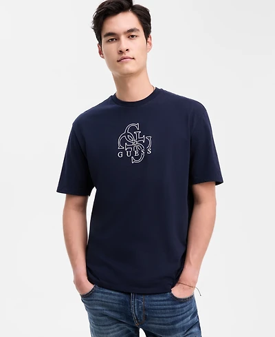 Guess Men's Quattro G Relaxed Fit Short Sleeve Crewneck Graphic T-Shirt
