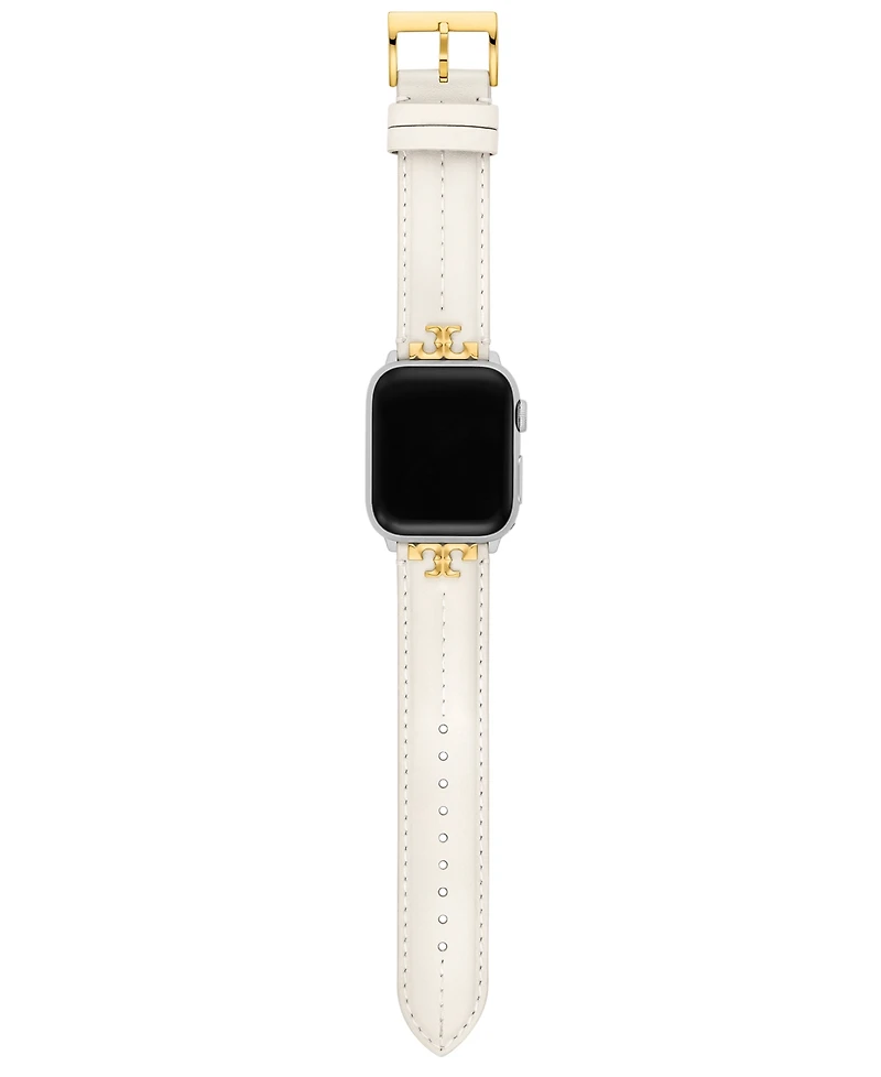 Tory Burch Women's Ivory Leather Band for Apple Watch, 38-45mm