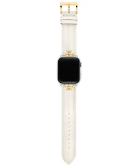 Tory Burch Women's Ivory Leather Band for Apple Watch, 38-45mm