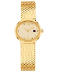 Tommy Hilfiger Women's Quartz Gold Tone Stainless Steel Mesh Bracelet Watch, 25mm