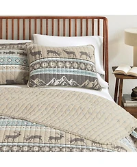 Linery & Co. Wildlife Stripe Microfiber Quilt Set With Shams