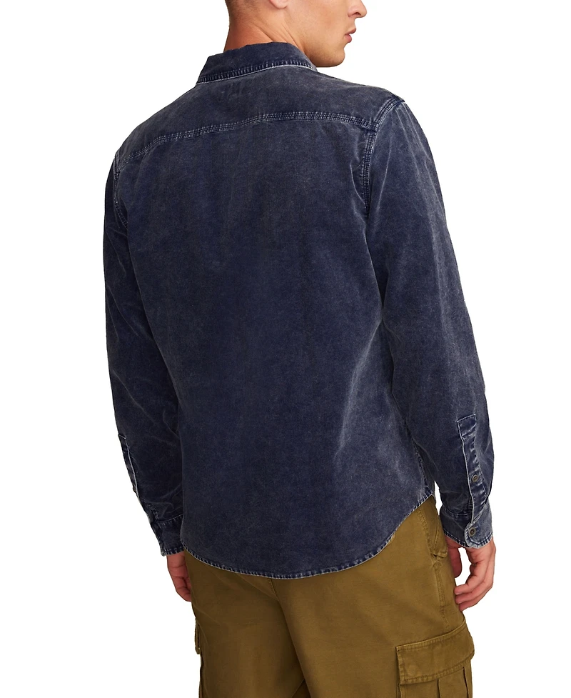 Lucky Brand Men's Long Sleeves Indigo-Dyed Utility Shirt