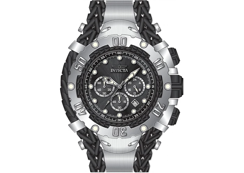 Invicta Men's 48185 Gladiator Quartz 3 Hand Black Dial Watch