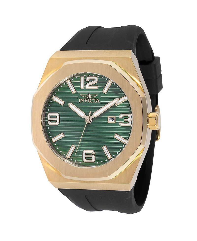 Invicta Men's 45777 Huracan Quartz 3 Hand Green Dial Watch