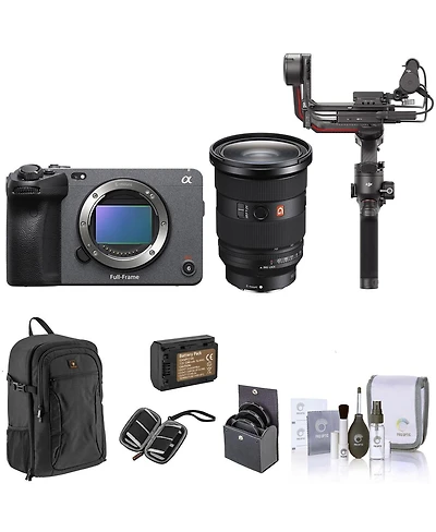Sony Sony FX3 Full-Frame Cinema Line Camera with Fe 24-70mm f/2.8 Gm Ii Lens Bundle, Dji Rs 3 Pro Combo Gimbal Stabilizer, Backpack, Filter Kit, Batte