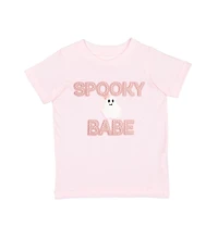 Sweet Wink Toddler Girls Spooky Babe Patch Halloween Short Sleeve T-Shirt