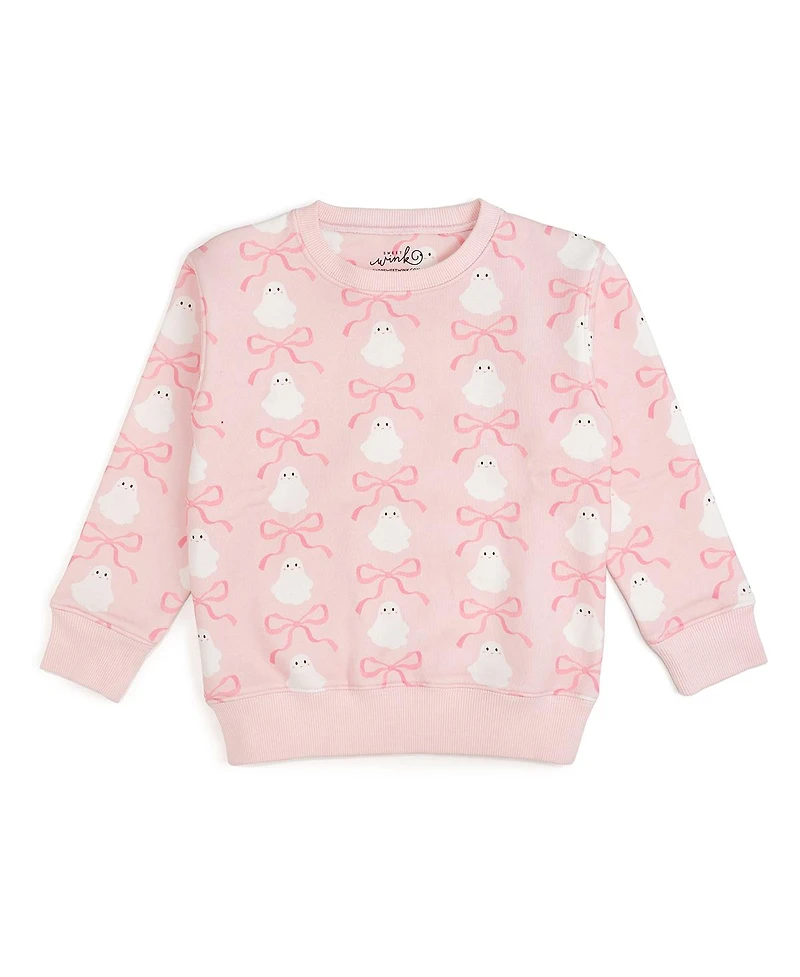 Sweet Wink Baby Girls Coquette Ghost Halloween Sweatshirt