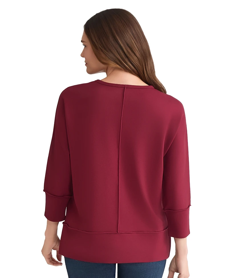 Jones New York Petite Serenity Knit 3/4 Sleeve Tunic Top