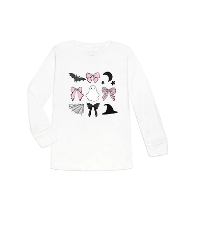 Sweet Wink Little and Big Girls Spooky Coquette Halloween Long Sleeve Shirt