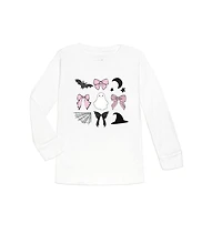 Sweet Wink Little and Big Girls Spooky Coquette Halloween Long Sleeve Shirt