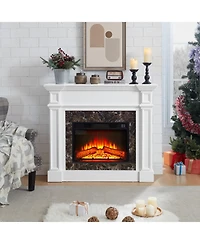 Streamdale Only Mantel (Not Included 23" Fireplace)--White, 45.6"W11.8"D40"H