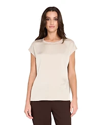 Tahari Asl Women's Fringe Crewneck Top