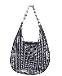 Nina Crystal Mesh Zipper Hobo Bag