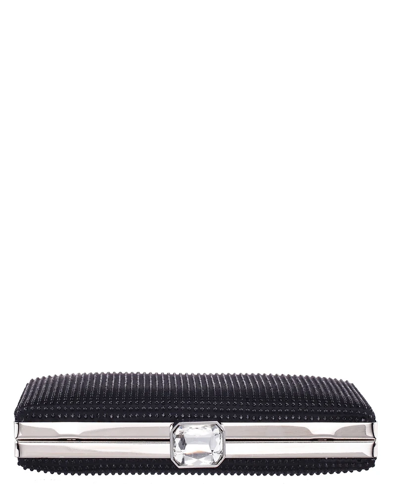 Nina Crystal Minaudiere Lift Lock Clutch