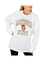 Gameday Couture Women's White Arizona State Sun Devils Mind Games Oversized Long Sleeve T-Shirt